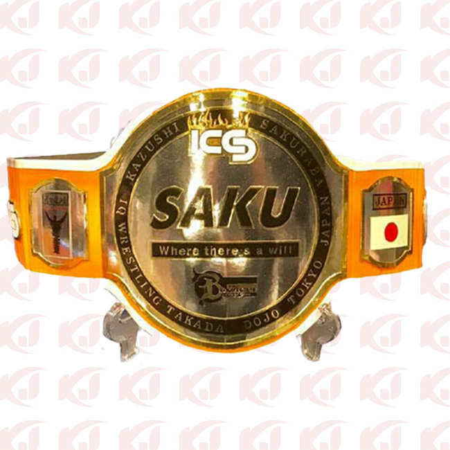 Tokyo Japan champion belt of ICS Kazushi Sakuraba IQ Wrestling Takada Dojo