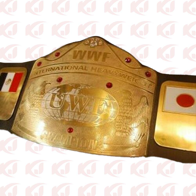 Fujiwara Inoki Maeda, the former UWF International Heavyweight Wrestling Champion Belt