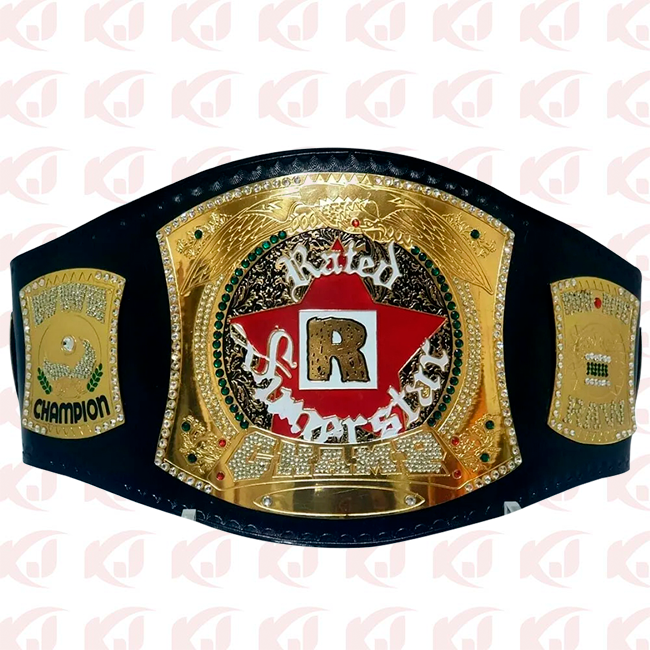 The adult size replica of the WWE R-rated R spinner championship wrestling belt